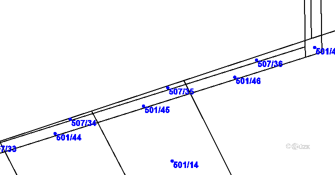 Parcela st. 507/35 v KÚ Stínava, Katastrální mapa