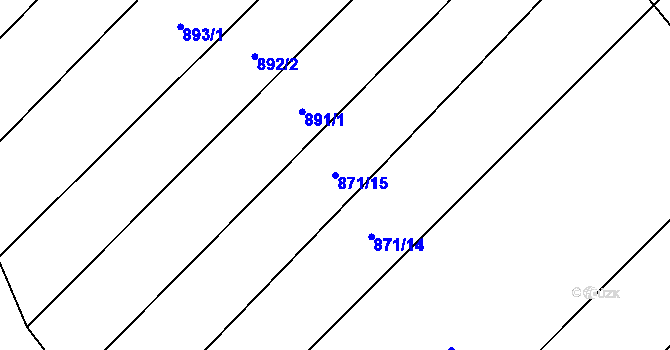 Parcela st. 871/15 v KÚ Stínava, Katastrální mapa