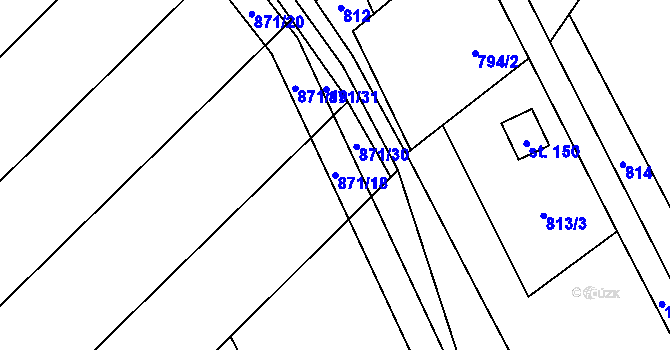 Parcela st. 871/18 v KÚ Stínava, Katastrální mapa