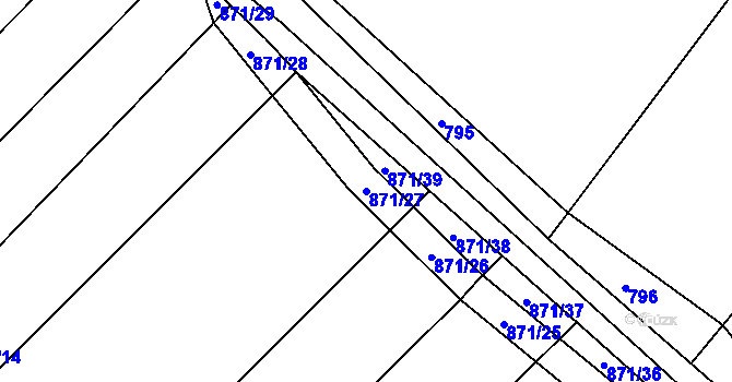 Parcela st. 871/27 v KÚ Stínava, Katastrální mapa