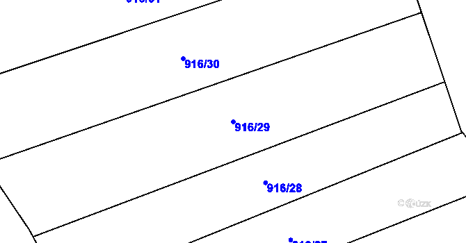 Parcela st. 916/29 v KÚ Stínava, Katastrální mapa