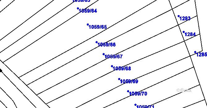 Parcela st. 1059/67 v KÚ Stínava, Katastrální mapa