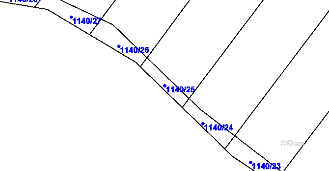 Parcela st. 1140/25 v KÚ Stínava, Katastrální mapa