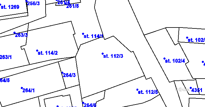 Parcela st. 112/3 v KÚ Stod, Katastrální mapa