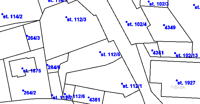 Parcela st. 112/5 v KÚ Stod, Katastrální mapa