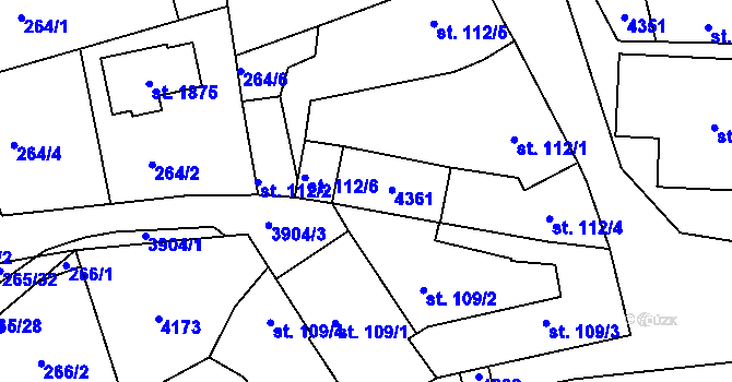 Parcela st. 112/7 v KÚ Stod, Katastrální mapa