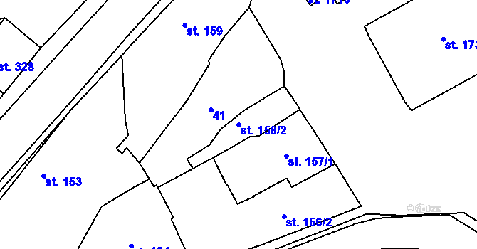 Parcela st. 158/2 v KÚ Stod, Katastrální mapa