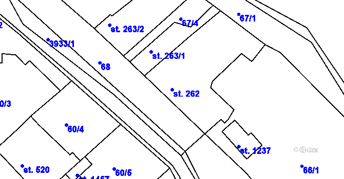 Parcela st. 262 v KÚ Stod, Katastrální mapa