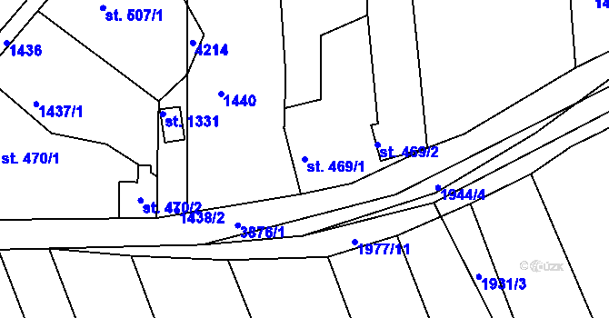 Parcela st. 469/1 v KÚ Stod, Katastrální mapa
