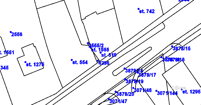 Parcela st. 519 v KÚ Stod, Katastrální mapa