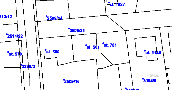 Parcela st. 561 v KÚ Stod, Katastrální mapa