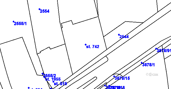 Parcela st. 742 v KÚ Stod, Katastrální mapa