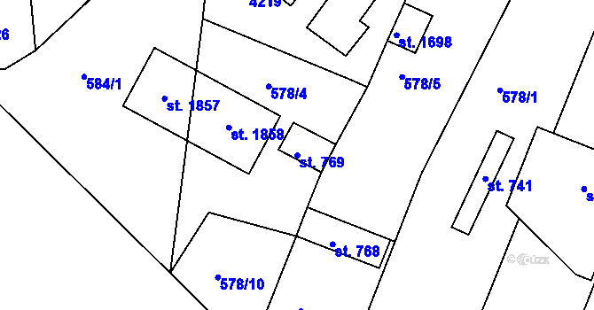 Parcela st. 769 v KÚ Stod, Katastrální mapa