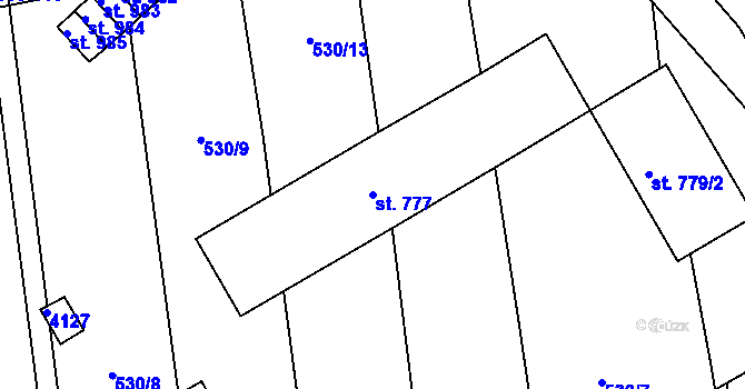 Parcela st. 777 v KÚ Stod, Katastrální mapa