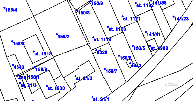 Parcela st. 801 v KÚ Stod, Katastrální mapa