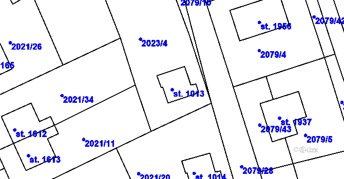 Parcela st. 1013 v KÚ Stod, Katastrální mapa
