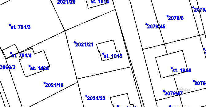 Parcela st. 1015 v KÚ Stod, Katastrální mapa