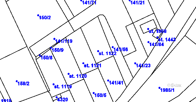 Parcela st. 1122 v KÚ Stod, Katastrální mapa