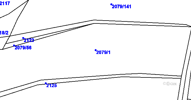 Parcela st. 2079/1 v KÚ Stod, Katastrální mapa