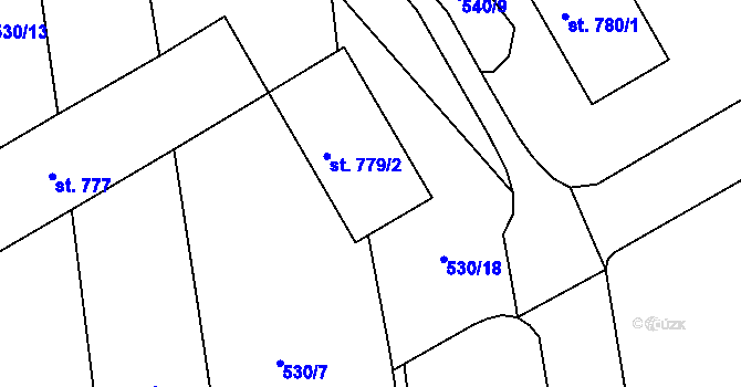Parcela st. 779/1 v KÚ Stod, Katastrální mapa