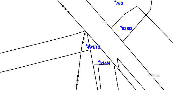 Parcela st. 491/12 v KÚ Stod, Katastrální mapa