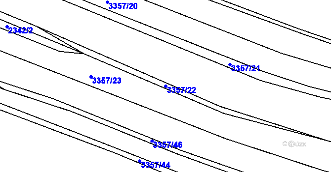 Parcela st. 3357/22 v KÚ Stod, Katastrální mapa