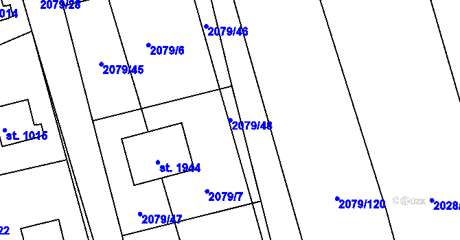 Parcela st. 2079/48 v KÚ Stod, Katastrální mapa