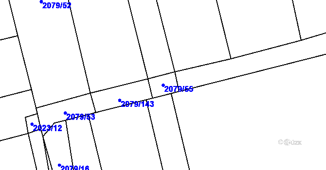 Parcela st. 2079/55 v KÚ Stod, Katastrální mapa