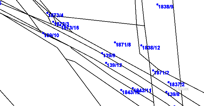 Parcela st. 139/9 v KÚ Stod, Katastrální mapa
