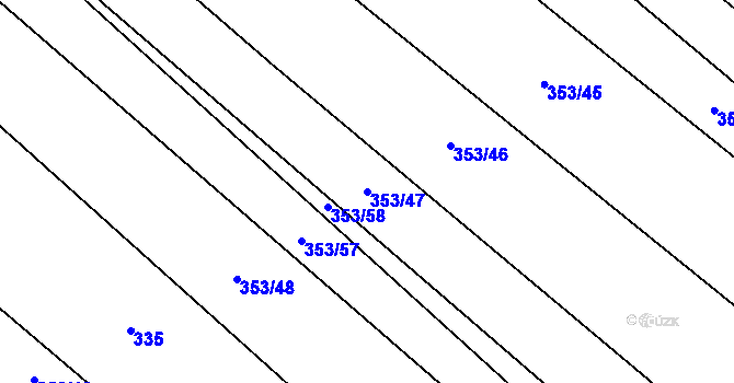 Parcela st. 353/47 v KÚ Stod, Katastrální mapa