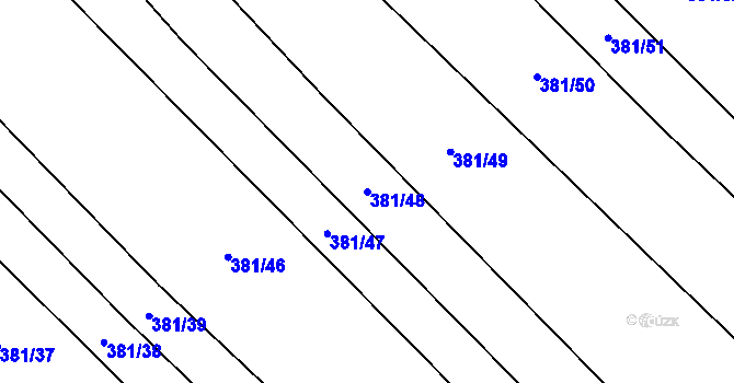 Parcela st. 381/48 v KÚ Stod, Katastrální mapa