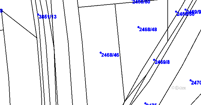 Parcela st. 2468/46 v KÚ Stod, Katastrální mapa