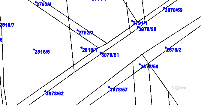 Parcela st. 3878/61 v KÚ Stod, Katastrální mapa