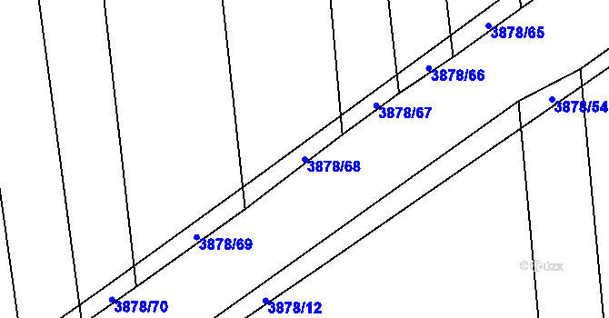 Parcela st. 3878/68 v KÚ Stod, Katastrální mapa