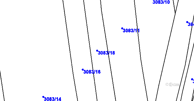 Parcela st. 3083/18 v KÚ Stod, Katastrální mapa