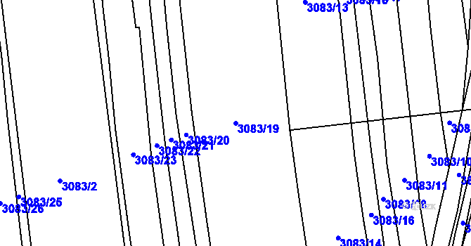 Parcela st. 3083/19 v KÚ Stod, Katastrální mapa
