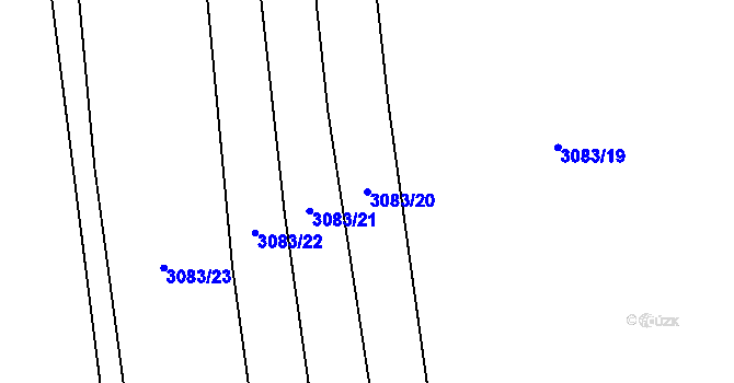 Parcela st. 3083/20 v KÚ Stod, Katastrální mapa