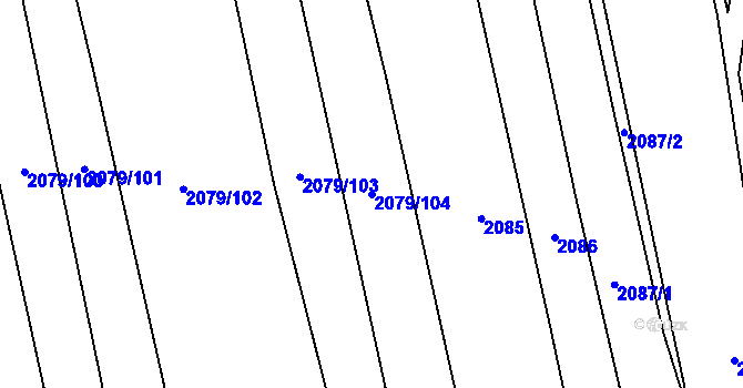 Parcela st. 2079/104 v KÚ Stod, Katastrální mapa