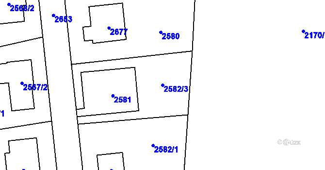 Parcela st. 2582/3 v KÚ Stodůlky, Katastrální mapa