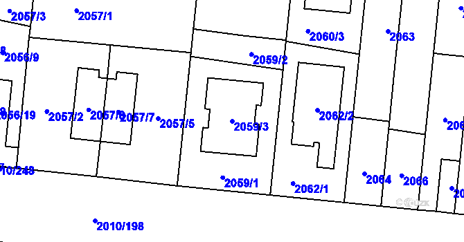 Parcela st. 2059/3 v KÚ Stodůlky, Katastrální mapa