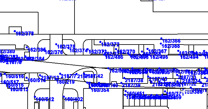 Parcela st. 162/486 v KÚ Stodůlky, Katastrální mapa
