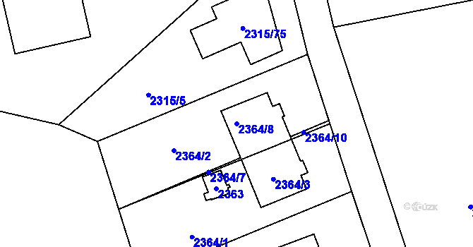 Parcela st. 2364/8 v KÚ Stodůlky, Katastrální mapa