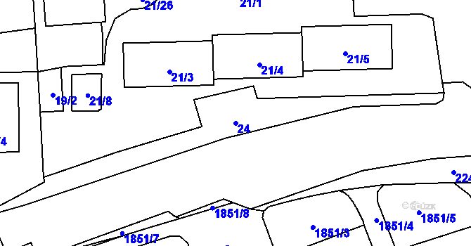 Parcela st. 24 v KÚ Stodůlky, Katastrální mapa