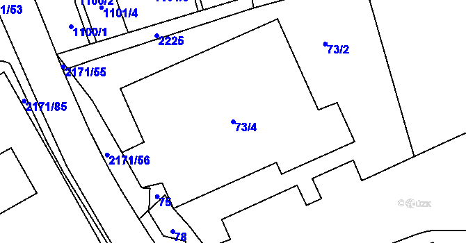 Parcela st. 73/4 v KÚ Stodůlky, Katastrální mapa