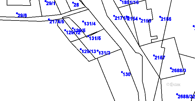 Parcela st. 131/3 v KÚ Stodůlky, Katastrální mapa