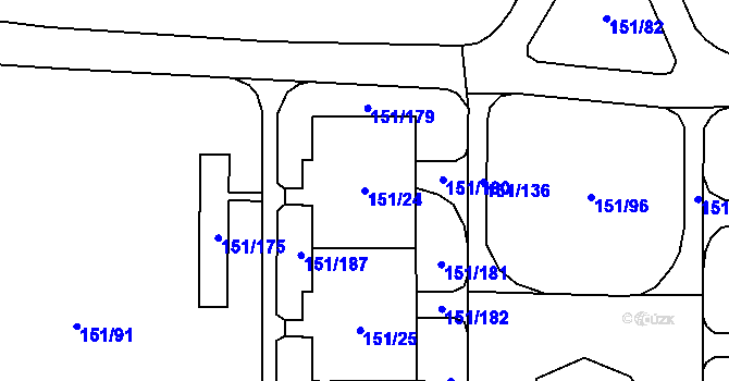 Parcela st. 151/24 v KÚ Stodůlky, Katastrální mapa