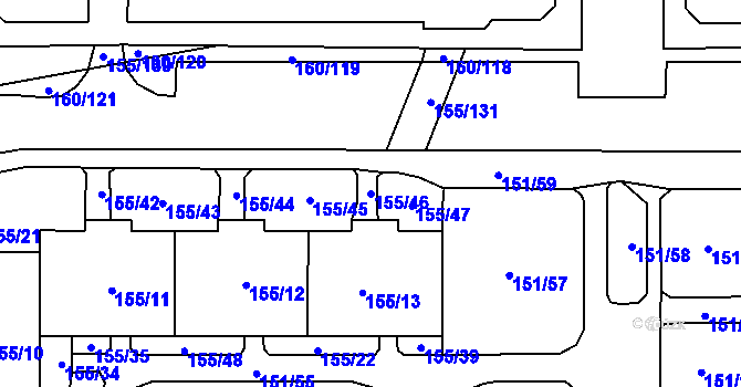 Parcela st. 155/46 v KÚ Stodůlky, Katastrální mapa