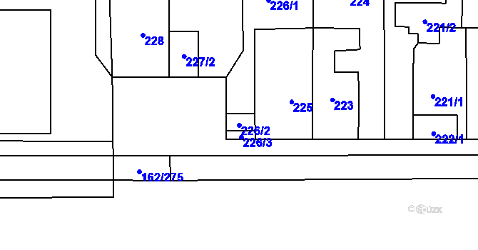 Parcela st. 226/2 v KÚ Stodůlky, Katastrální mapa