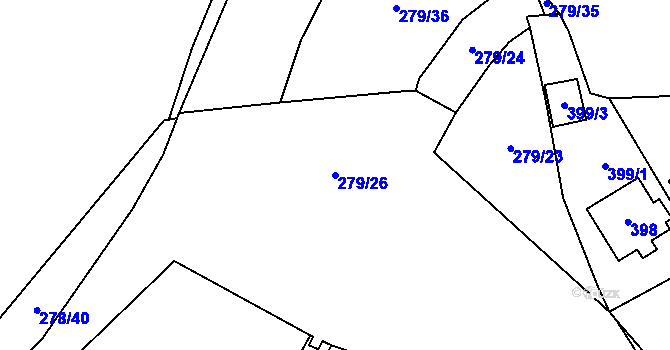 Parcela st. 279/26 v KÚ Stodůlky, Katastrální mapa