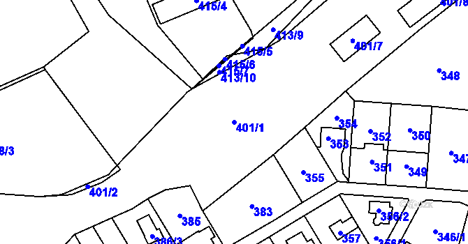 Parcela st. 401/1 v KÚ Stodůlky, Katastrální mapa